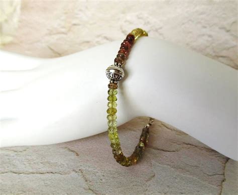 Songea Sapphire Bracelet Sterling Silver Green Yellow - Etsy