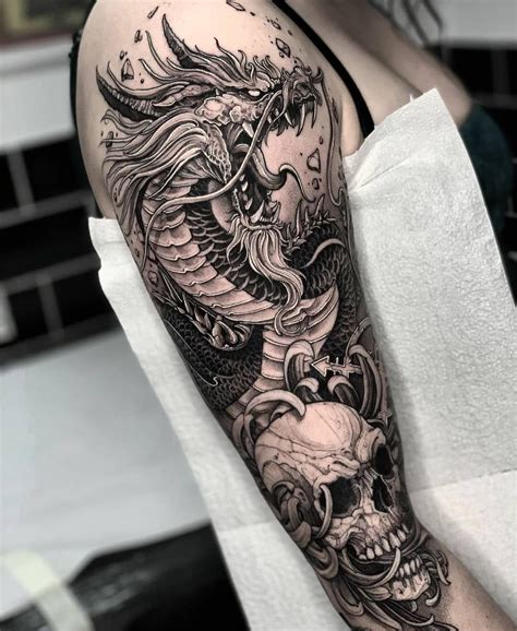 Realistic Japanese Dragon Tattoo