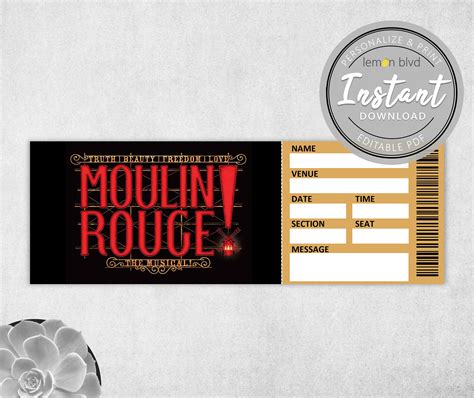 Moulin Rouge Invitation