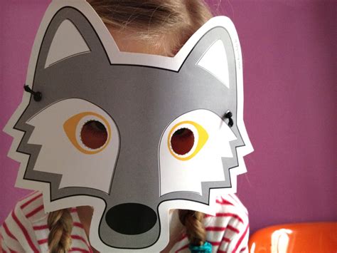 Wolf mask for children PDF print it yourself by dieknuschels