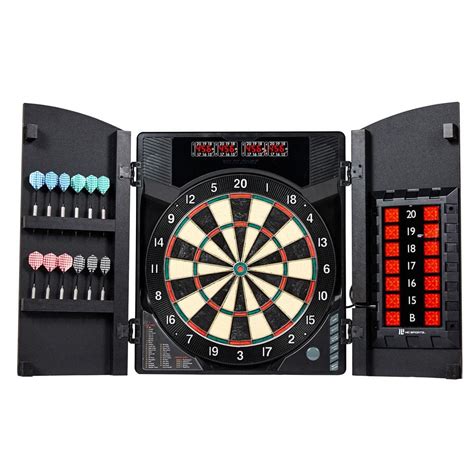 MD Sports BristleSmart Dartboard with Cabinet - Accepts steel tip darts ...