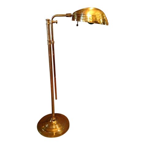 Adjustable Brass Reading Floor Lamp | Chairish