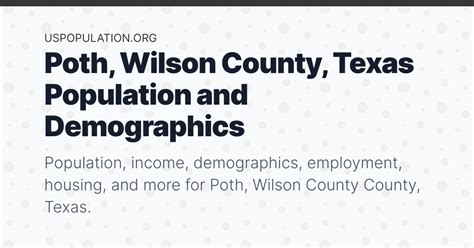 Poth, Wilson County, Texas Population | Income, Demographics ...