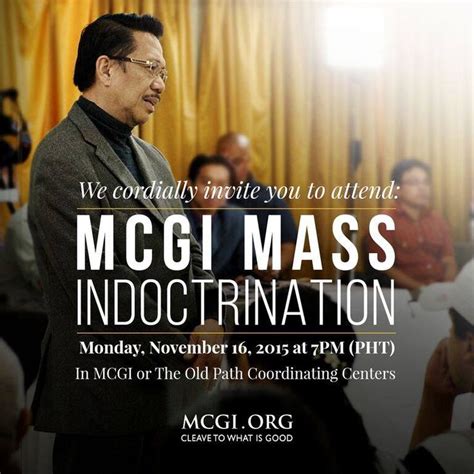 a man standing in front of an audience with the words mcgi mass ...