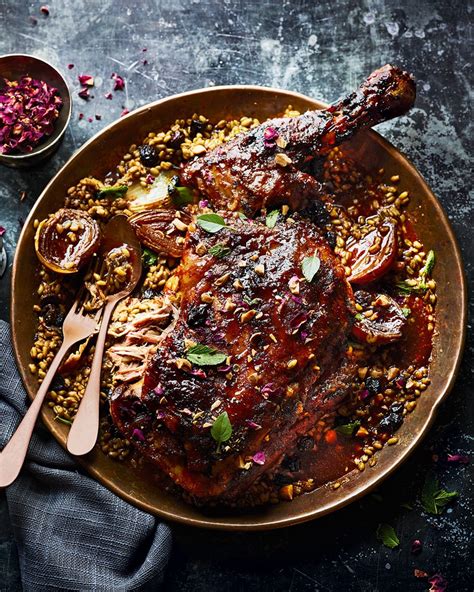 Moroccan-spiced lamb shoulder with onions and freekeh recipe | delicious. Magazine