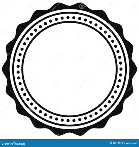 Badge, Seal Element. Contour of Circular Certificate, Medal Stock Vector - Illustration of ...