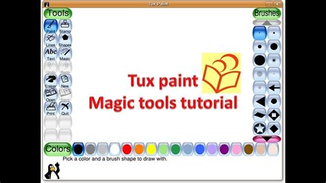 Tux Paint Magic Tools ( Demo Video ) | Tux paint, Painting, Paint line