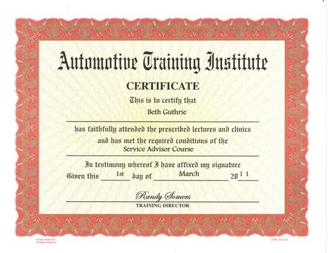 Whalen's Auto Repair - Training Certificates