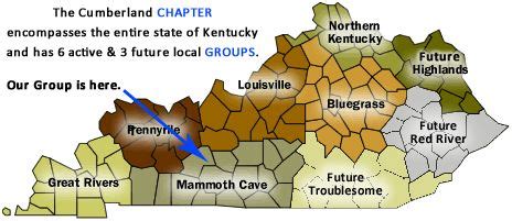 Kentucky Caves Map | ... Chapter Sierra Club map, highlighting the ...