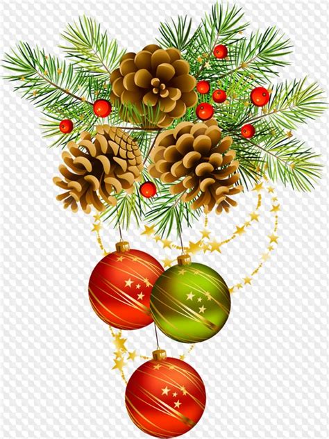 Boules de Noël PNG, boules de Noël sur une branche d