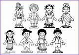 Multicultural Coloring Pages sketch template