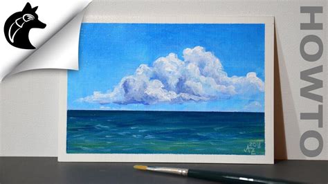 How to paint clouds and sea | Cloud painting, Paint clouds, Clouds paint