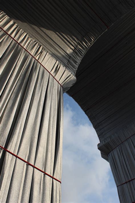 Photos of “Arc de Triomphe, Wrapped,” Before the Silvery Fabric Comes Down