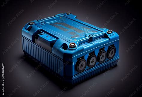 EV car battery pack. Electric car lithium battery pack. Blue toned. Car ...