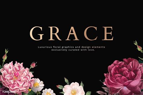 Floral grace rose themed banner vector | free image by rawpixel.com Black Texture Background ...