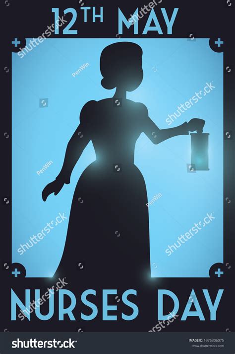 Beautiful Silhouette Florence Nightingale Pioneer Nurse Stock Vector (Royalty Free) 1976306075 ...
