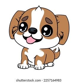 Happy Panting Mini Cartoon Puppy Stock Vector (Royalty Free) 2257164983 ...