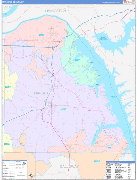 Marshall County, KY Wall Map Color Cast Style by MarketMAPS - MapSales