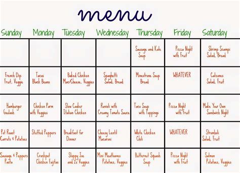 31 Days of Dinners: A Menu Plan for the Whole Month - The Chirping Moms