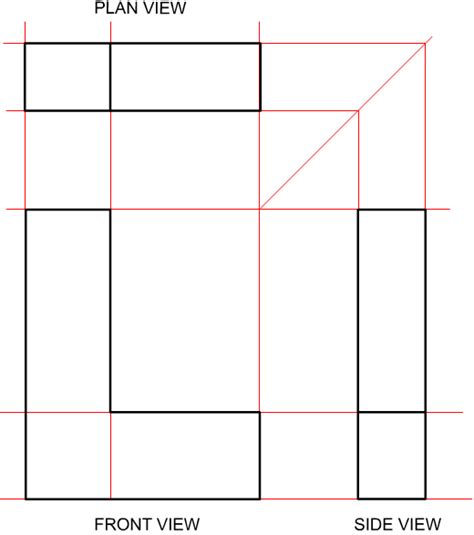 Third Angle Orthographic Projection - Further Explanation | Orthographic projection, Drawing ...