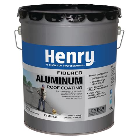 Henry 4.75 Gal. Premium Fibered Aluminum Reflective Roof Coating HE555019 - The Home Depot