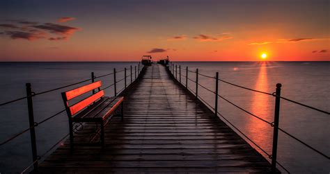 Pier Bench Sunset 5k, HD Nature, 4k Wallpapers, Images, Backgrounds, Photos and Pictures