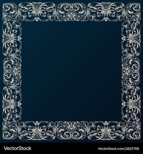 Vintage border frame decor baroque design Vector Image