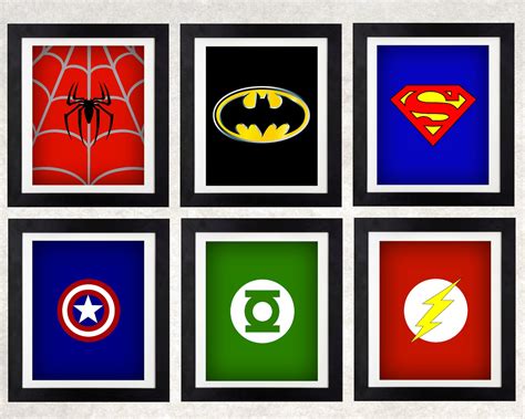 Superhero Art Superhero Logos Superhero Wall Art | Etsy