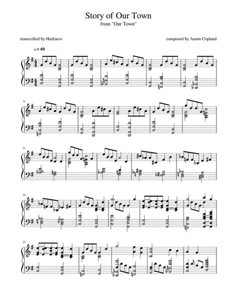 Aaron Copland - Story of Our Town Sheet music for Piano | Download free in PDF or MIDI ...