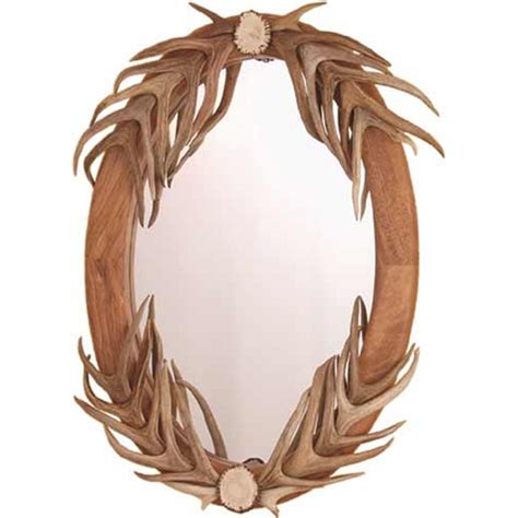 Oval Deer Antler Mirror