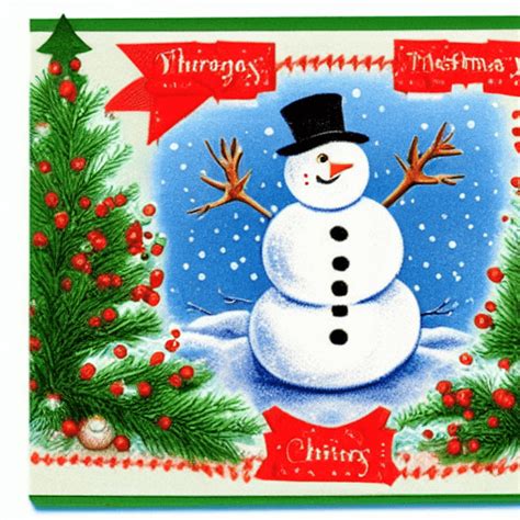 Vintage Snowman Christmas Card Graphic · Creative Fabrica