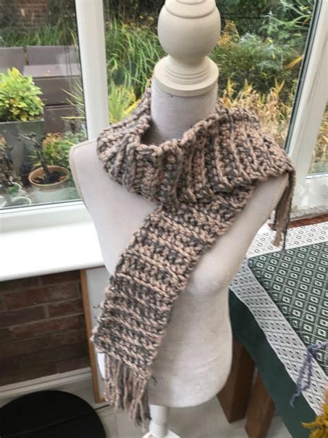 Handmade Crochet Scarf Made From Super Chunky Wool - Etsy