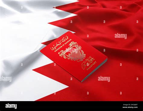 Bahraini passport,kingdom of Bahrain passport on the top of an national ...