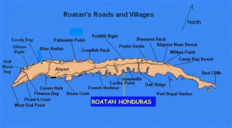 Roatan, Honduras, island map | Roatan, Roatan honduras, Island map