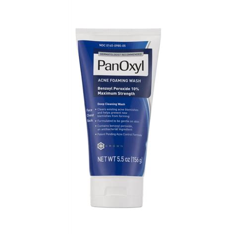 PanOxyl Foaming Acne Wash, Maximum Strength, 10% Benzoyl Peroxide - 5.5 ...