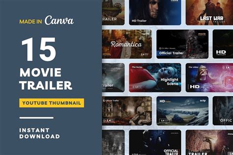 Movie Trailer Youtube Thumbnail | Social Media Templates ~ Creative Market