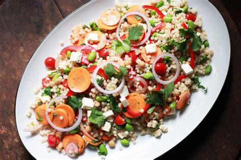 Israeli Couscous and Mixed Vegetable Salad – Honest Cooking