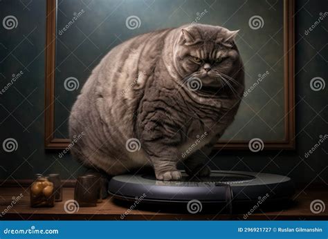 Funny Fat Cat Sitting in the Kitchen and Probably Waiting for Some More Food Stock Image - Image ...