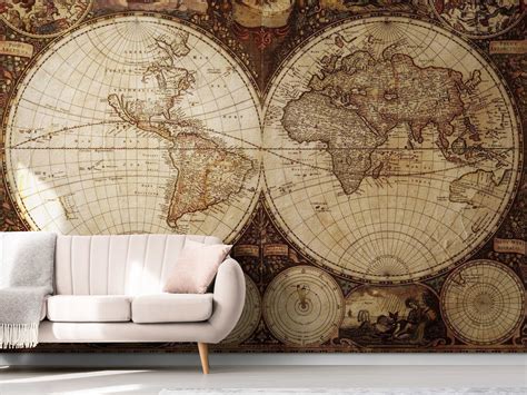 Vintage World Map Wallpaper