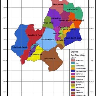 Map of Edo State LGAs and the study area (Source: Digitized from Edo... | Download Scientific ...