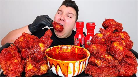 NUCLEAR FIRE FRIED CHICKEN • Mukbang & Recipe - YouTube