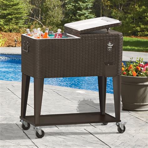 Clevr Outdoor Patio 80 quart Party Portable Rolling Cooler Wheeled Ice Chest - Walmart.com