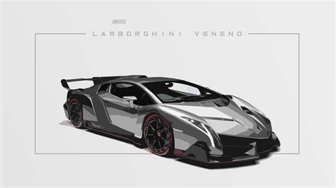 Stunning Black & White Lamborghini Veneno HD Wallpaper by zelko