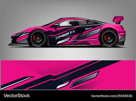 Sport car racing wrap design design Royalty Free Vector