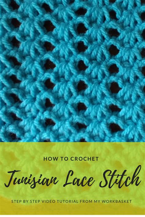 Tunisian Lace Stitch- Block G for the CAL * My Workbasket | Tunisian crochet patterns, Tunisian ...