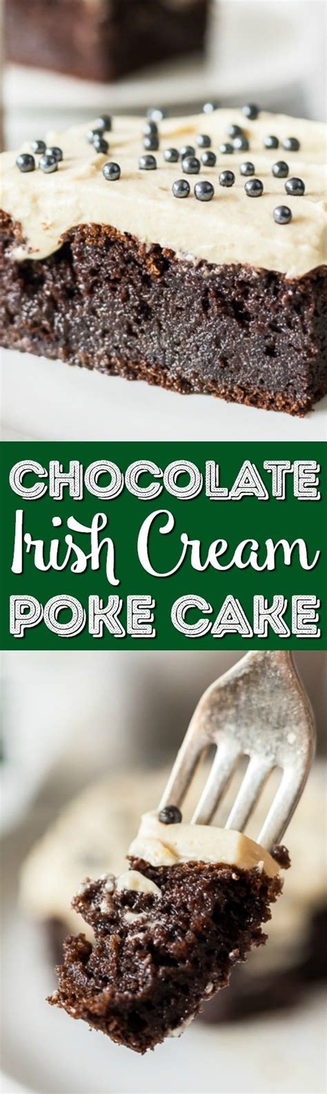 Chocolate Irish Cream Cake is made with a generous dose of Irish cream and topped with a fluffy ...