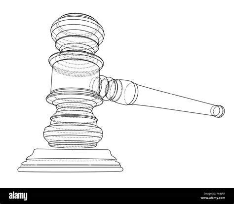 3D outline gavel. Vector rendering of 3d Stock Vector Image & Art - Alamy