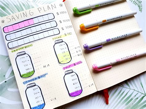 saving plan jars bullet journal #bulletjournal #planner creative ...