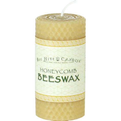 2" x 4" Honeycomb Beeswax Pillar Candle | BeeHiveCandles.com