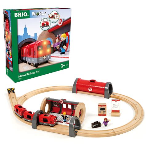 Buy Brio 33513 Metro Railway Set | 20 Piece Train Toy with Accessories ...